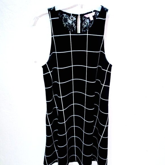 Candie's Junior Size M Black-White Block Check Dress. Back Lace Yoke Detail. - Picture 1 of 5
